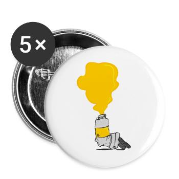 Eine Wolke Gelber Farbe Quilled Aus Der Farbtube - Buttons groß 56 mm (5er Pack) - Weiß - Vorne