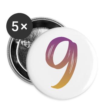 9 - Buttons groß 56 mm (5er Pack) - Weiß - Vorne