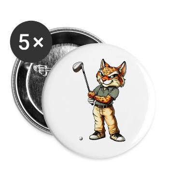 Luchs Golf - Buttons groß 56 mm (5er Pack) - Weiß - Vorne