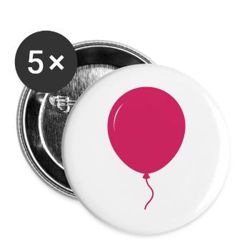 Ballonform - Buttons groß 56 mm (5er Pack) - Weiß - Vorne