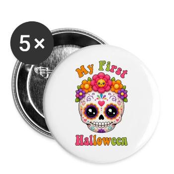 Halloween baby my first Halloween Kawaii - Buttons groß 56 mm (5er Pack) - Weiß - Vorne