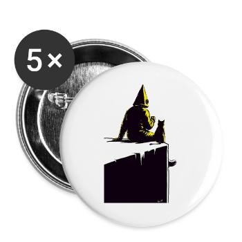 Coffeenaut auf der Spitze - Buttons groß 56 mm (5er Pack) - Weiß - Vorne