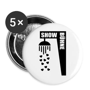 Chor Bühne Duschen - Buttons groß 56 mm (5er Pack) - Weiß - Vorne