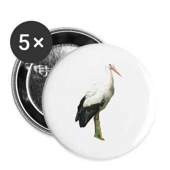 Storch - Buttons groß 56 mm (5er Pack) - Weiß - Vorne