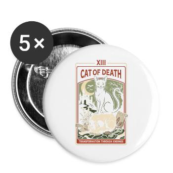 Katze Tarot - Buttons groß 56 mm (5er Pack) - Weiß - Vorne