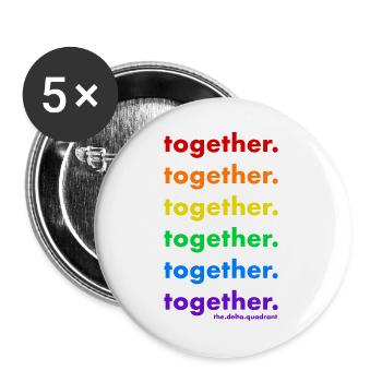 zusammen queer - Buttons groß 56 mm (5er Pack) - Weiß - Vorne