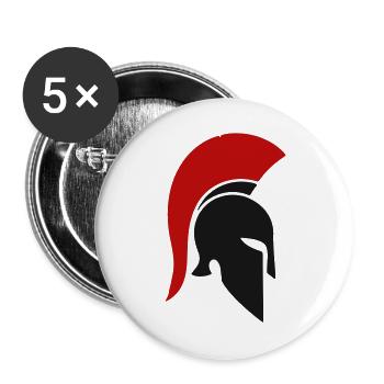 Spartanischer Rotplume Helm - Buttons groß 56 mm (5er Pack) - Weiß - Vorne