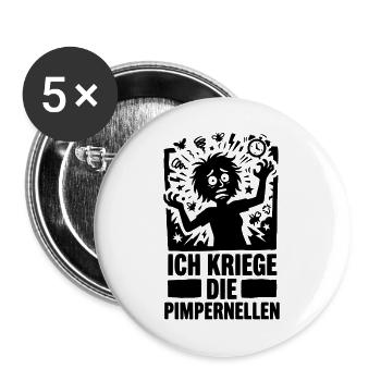 Pimpernellen Stressiger Tag Arbeit Büro Alltag - Buttons groß 56 mm (5er Pack) - Weiß - Vorne