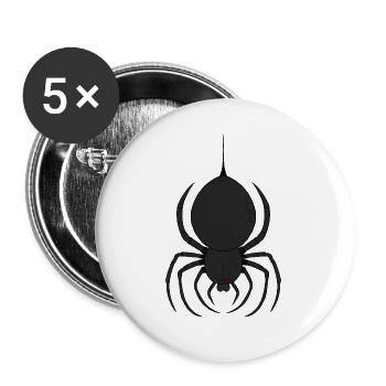 Düstere Spinne mit Roten Augen - Buttons groß 56 mm (5er Pack) - Weiß - Vorne