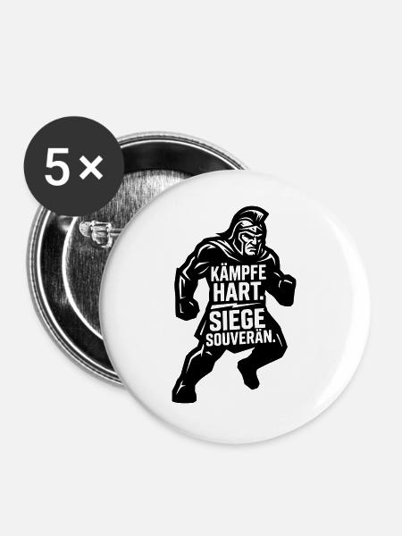 Kämpfe hart siege souverän - Buttons groß 56 mm (5er Pack) - Weiß