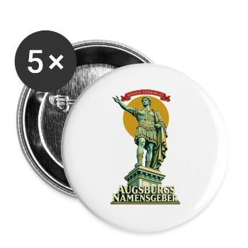 Augustus Augsburgs Namensgeber - Buttons groß 56 mm (5er Pack) - Weiß - Vorne
