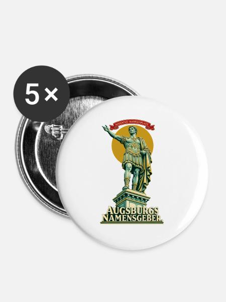 Augustus Augsburgs Namensgeber - Buttons groß 56 mm (5er Pack) - Weiß