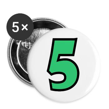 5. JUBILÄUM. 5 JAHRE. 5. JUBILÄUM - Buttons groß 56 mm (5er Pack) - Weiß - Vorne