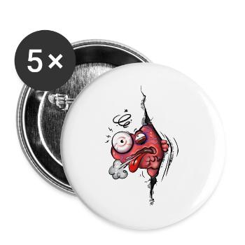 Herzattacke - Buttons groß 56 mm (5er Pack) - Weiß - Vorne