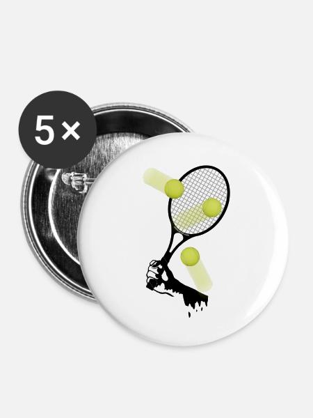 tennis_3 - Buttons groß 56 mm (5er Pack) - Weiß