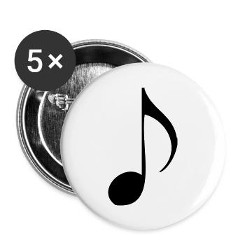 Note de Musique - Lot de 5 grands badges (56 mm) - blanc - Devant