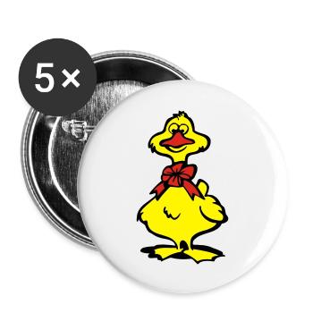 ente - Buttons groß 56 mm (5er Pack) - Weiß - Vorne