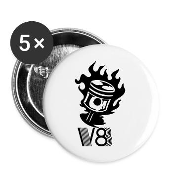 v8_motor_power_muscle_car - Buttons large 2.2''/56 mm (5-pack) - white - Front