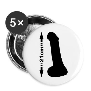 Penis 21cm - Buttons groß 56 mm (5er Pack) - Weiß - Vorne