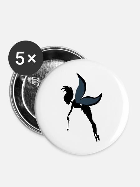 little fairy - Buttons large 2.2''/56 mm (5-pack) - white