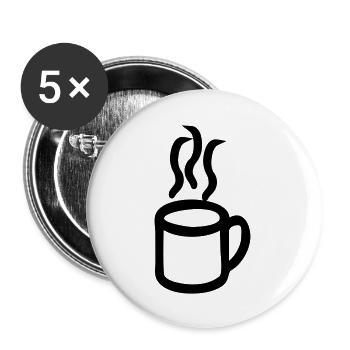 Kaffee - Lot de 5 grands badges (56 mm) - blanc - Devant