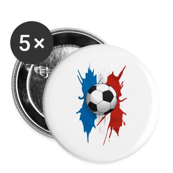 football - Lot de 5 grands badges (56 mm) - blanc - Devant