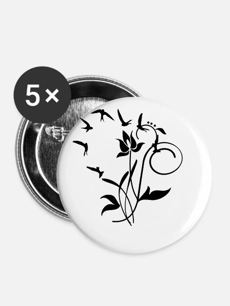Orchidee / orchid (2c) - Buttons groß 56 mm (5er Pack) - Weiß
