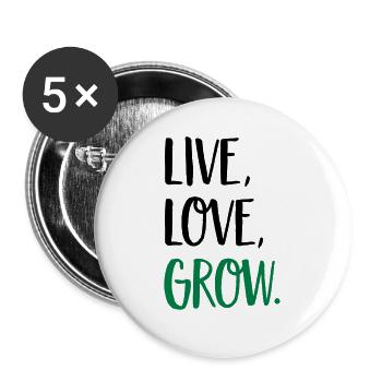 Garten - Buttons groß 56 mm (5er Pack) - Weiß - Vorne