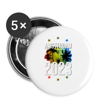 Amsterdam 2023 - Buttons large 2.2''/56 mm (5-pack) - white - Front