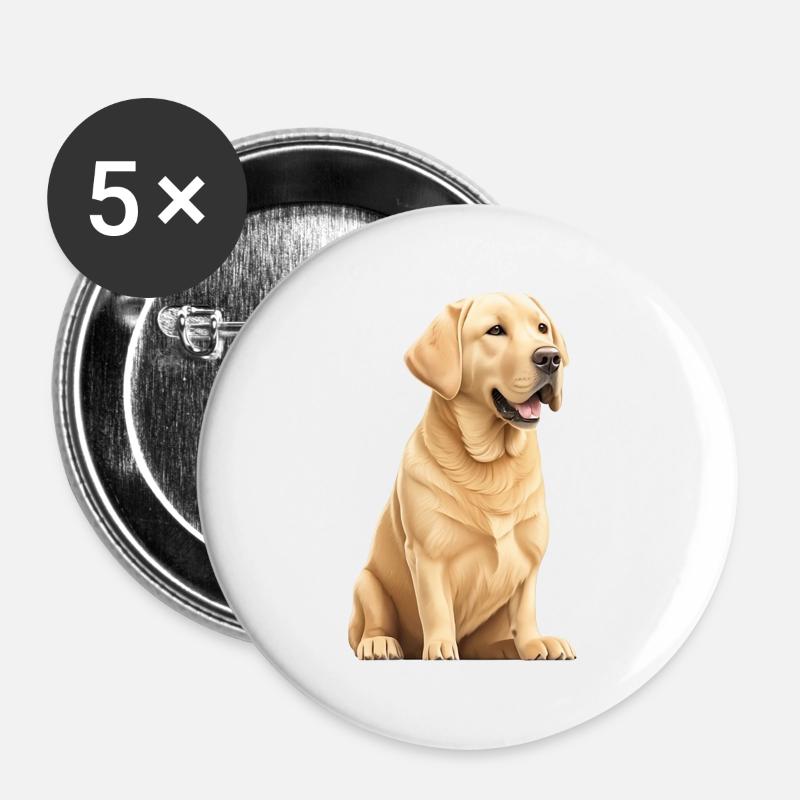 Labrador - Buttons large 2.2''/56 mm (5-pack) - white
