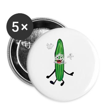 monster, monster cucumber, cucumber, halloween - Buttons large 2.2''/56 mm (5-pack) - white - Front