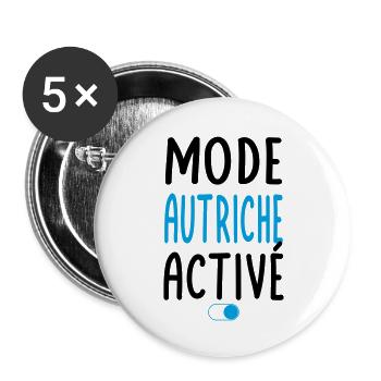 Mode Autriche Activé - Idée Cadeau - Lot de 5 grands badges (56 mm) - blanc - Devant