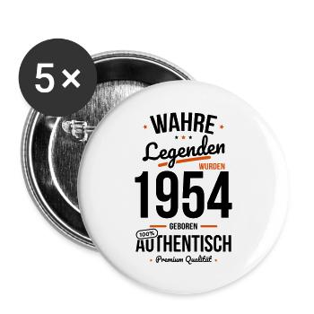 70. Geburtstag - Legenden wurden 1954 - Buttons groß 56 mm (5er Pack) - Weiß - Vorne