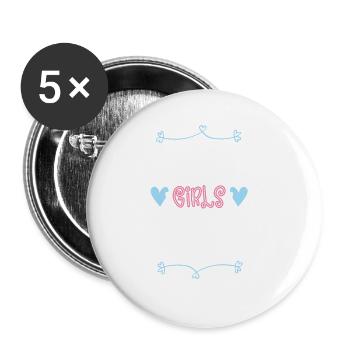 Berlin Girls Tour Heart - Buttons large 2.2''/56 mm (5-pack) - white - Front