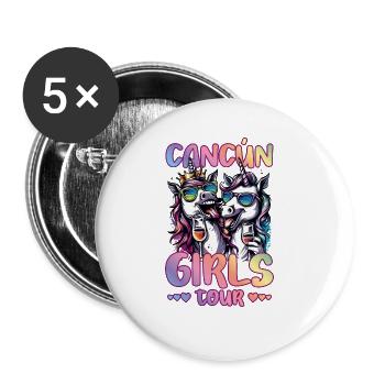 Visite des filles de Cancún au Mexique - Lot de 5 grands badges (56 mm) - blanc - Devant