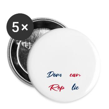 République dominicaine Idée cadeau amusante - Lot de 5 grands badges (56 mm) - blanc - Devant