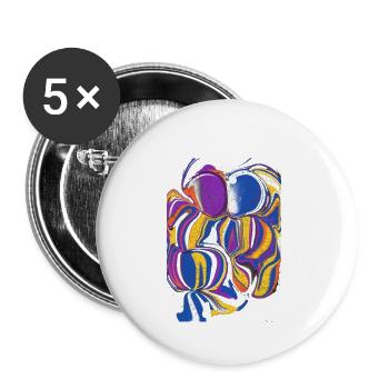 Abstract Color Crab - Buttons large 2.2''/56 mm (5-pack) - white - Front