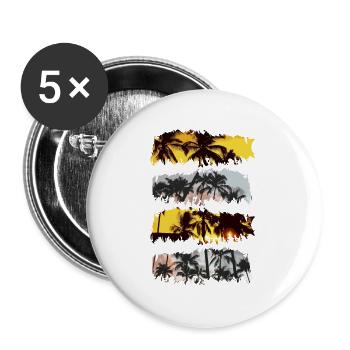 palmiers - Lot de 5 grands badges (56 mm) - blanc - Devant