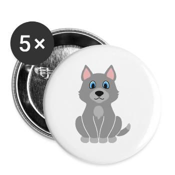 wolf - Buttons large 2.2''/56 mm (5-pack) - white - Front