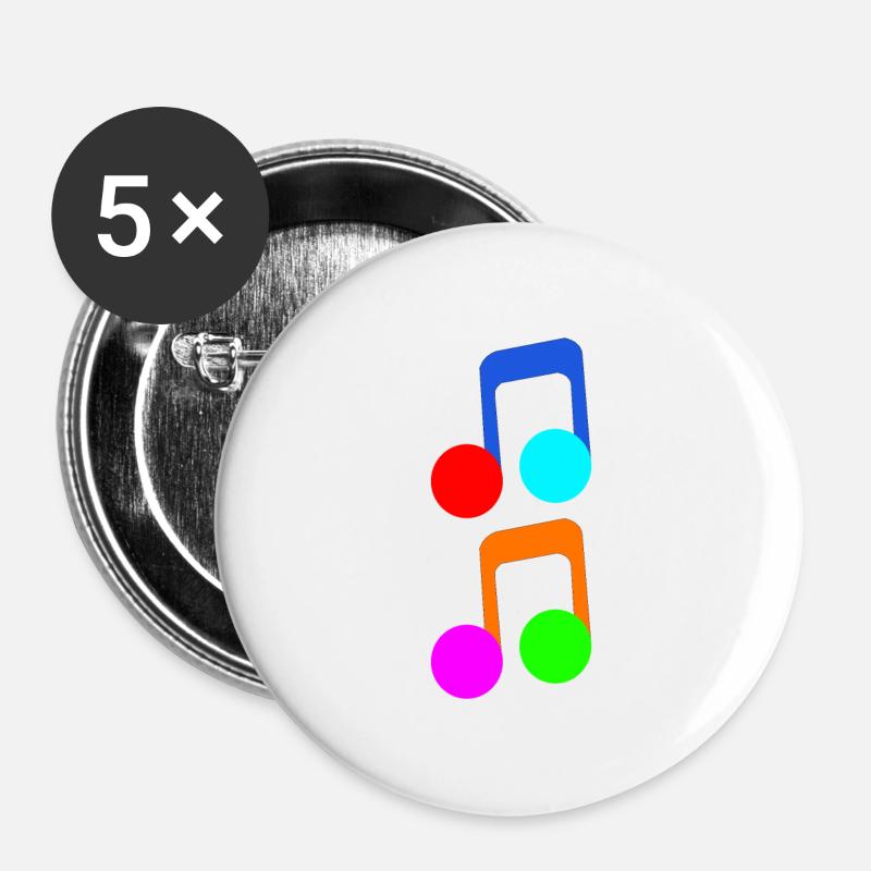 Colorful musical notes musical notes music - Buttons large 2.2''/56 mm (5-pack) - white