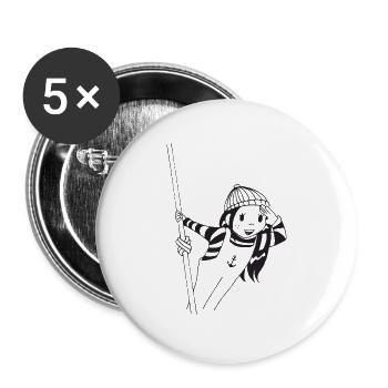 sailor the girl - Buttons large 2.2''/56 mm (5-pack) - white - Front