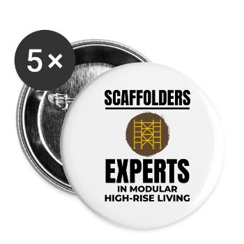 Plate-forme d’échafaudage d’échafaudage de constructeur d’échafaudages - Lot de 5 grands badges (56 mm) - blanc - Devant