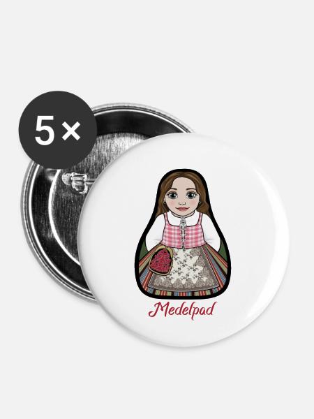 MedelpadStinta - Buttons groß 56 mm (5er Pack) - Weiß