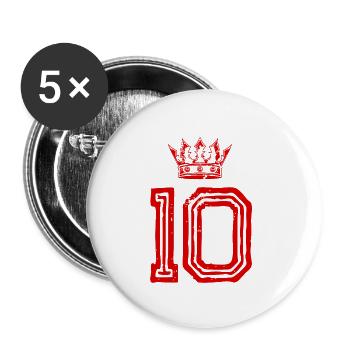 Couronne de 10 chiffres - Lot de 5 grands badges (56 mm) - blanc - Devant