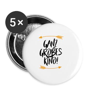 Sprüche Ganz großes Kino - Buttons groß 56 mm (5er Pack) - Weiß - Vorne