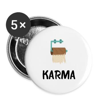 KARMA - Buttons groß 56 mm (5er Pack) - Weiß - Vorne
