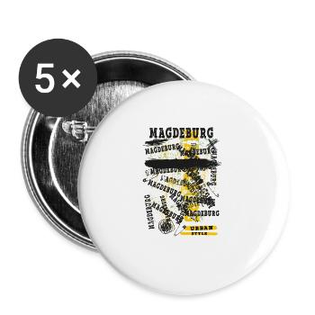 Magdeburg Deutschland Stadt Skyline Heimat Liebe - Buttons groß 56 mm (5er Pack) - Weiß - Vorne