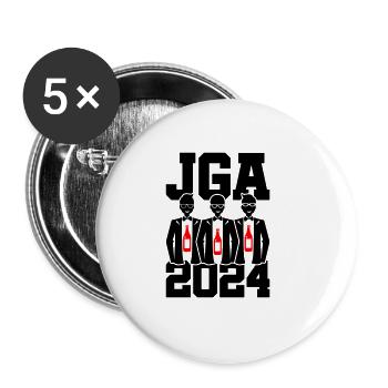Junggesellenabschied 2024 - Buttons groß 56 mm (5er Pack) - Weiß - Vorne