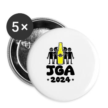 Junggesellenabschied 2024 - Buttons groß 56 mm (5er Pack) - Weiß - Vorne