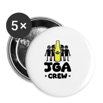 Équipe de l’enterrement de vie de garçon - Lot de 5 grands badges (56 mm) - blanc - Devant